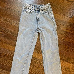 Weekday Voyage cotton straight leg jeans in light blue - MBLUE